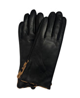 Genuine Leather Glove With Leopard Detail